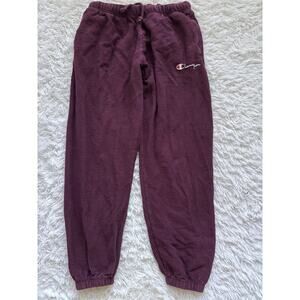 Vintage Champion "Corduroy" Y2K sz. M ribbed maroon sweatpants. Comfortable